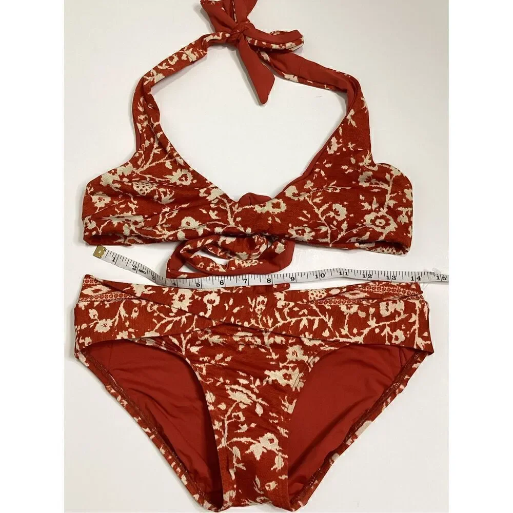 New. Robin Piccone burnt orange floral bikini set. Small. M-top/S-bottom. Retail